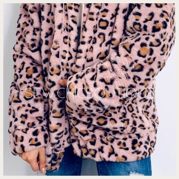 Softest Pink Leopard 🐆 Printed Furry Jacket Ever - Picture 6 of 8